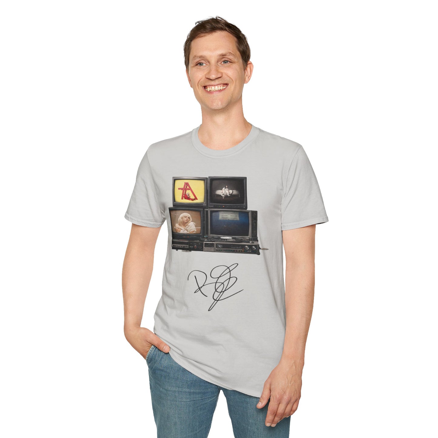 Alt Pop Retro TV Stack Collage T-Shirt