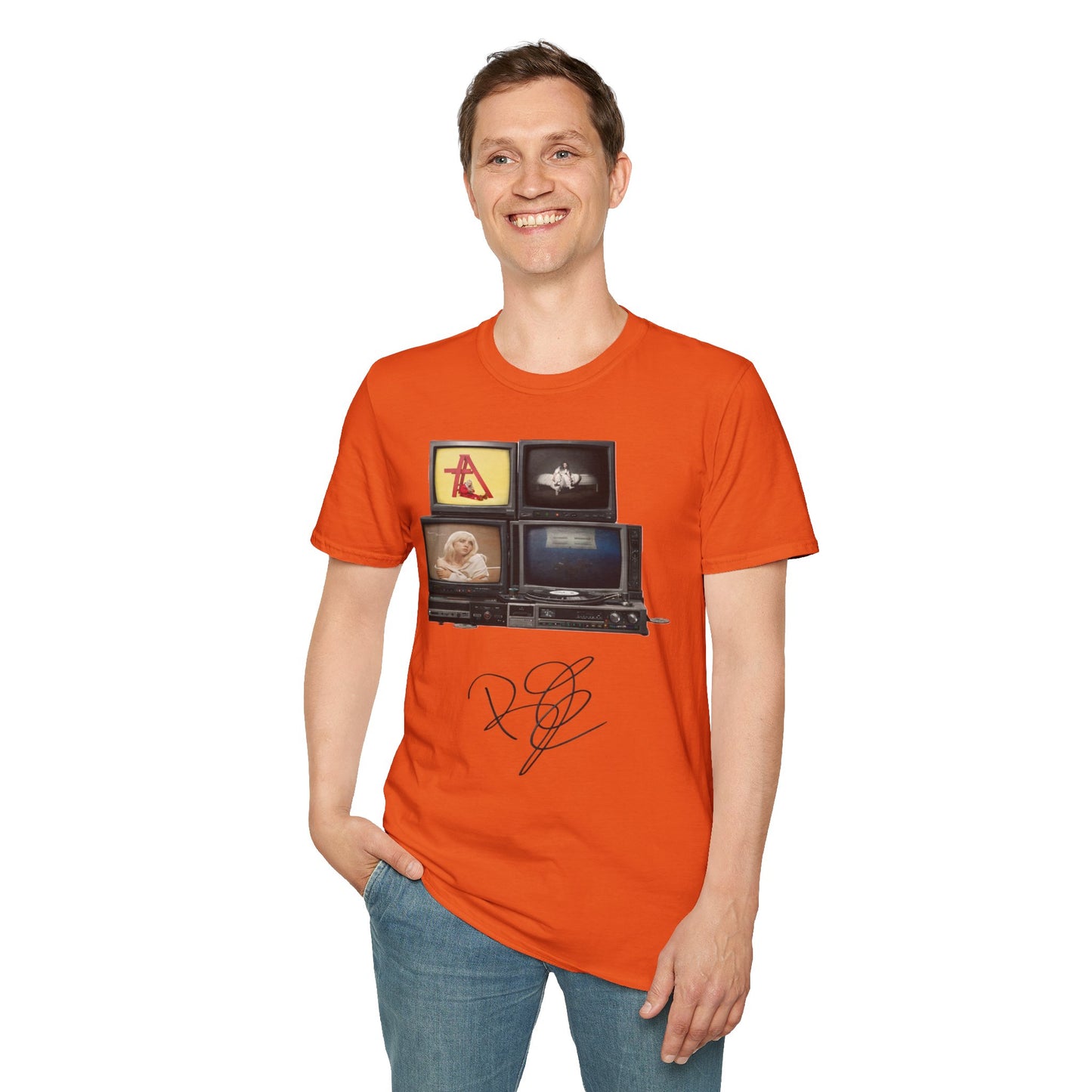 Alt Pop Retro TV Stack Collage T-Shirt