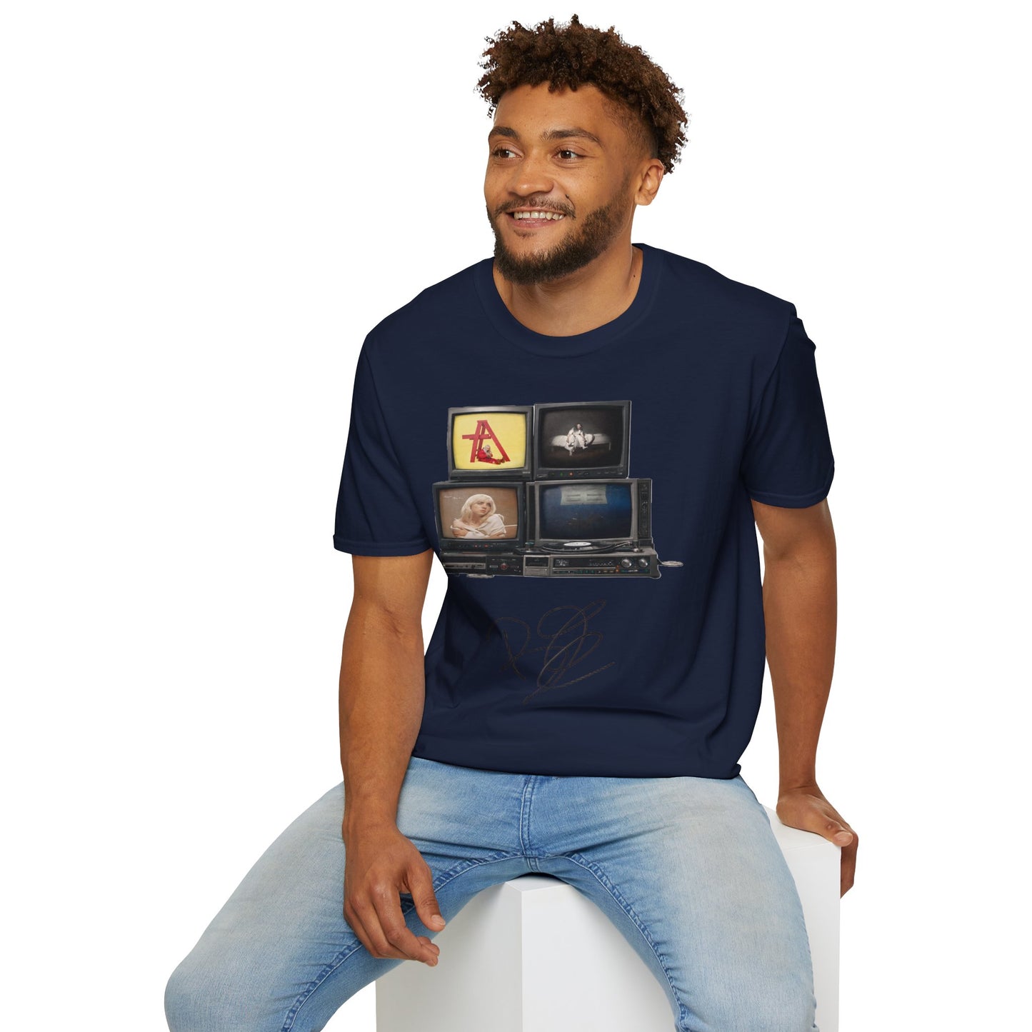 Alt Pop Retro TV Stack Collage T-Shirt