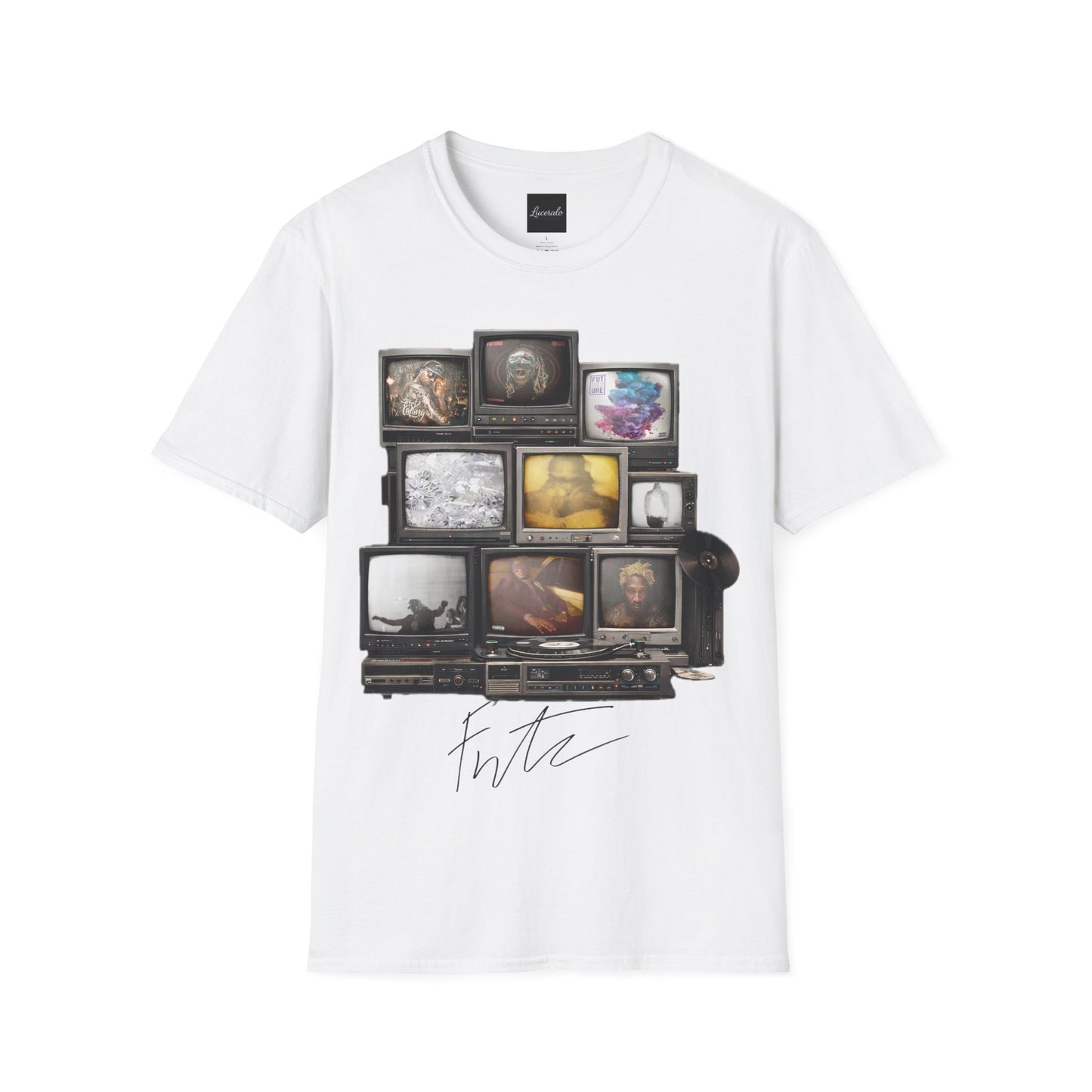 Future Retro TV Stack Collage T-Shirt