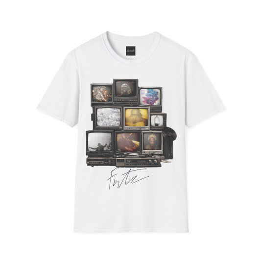 Future Retro TV Stack Collage T-Shirt