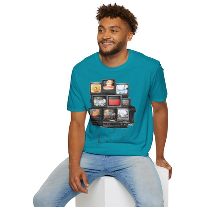 Radiohead Retro TV Stack Collage T-Shirt