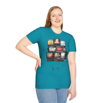 Radiohead Retro TV Stack Collage T-Shirt