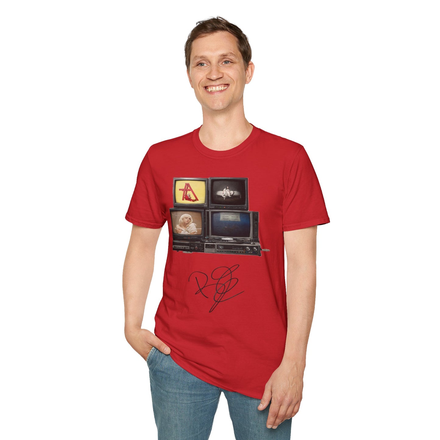 Alt Pop Retro TV Stack Collage T-Shirt