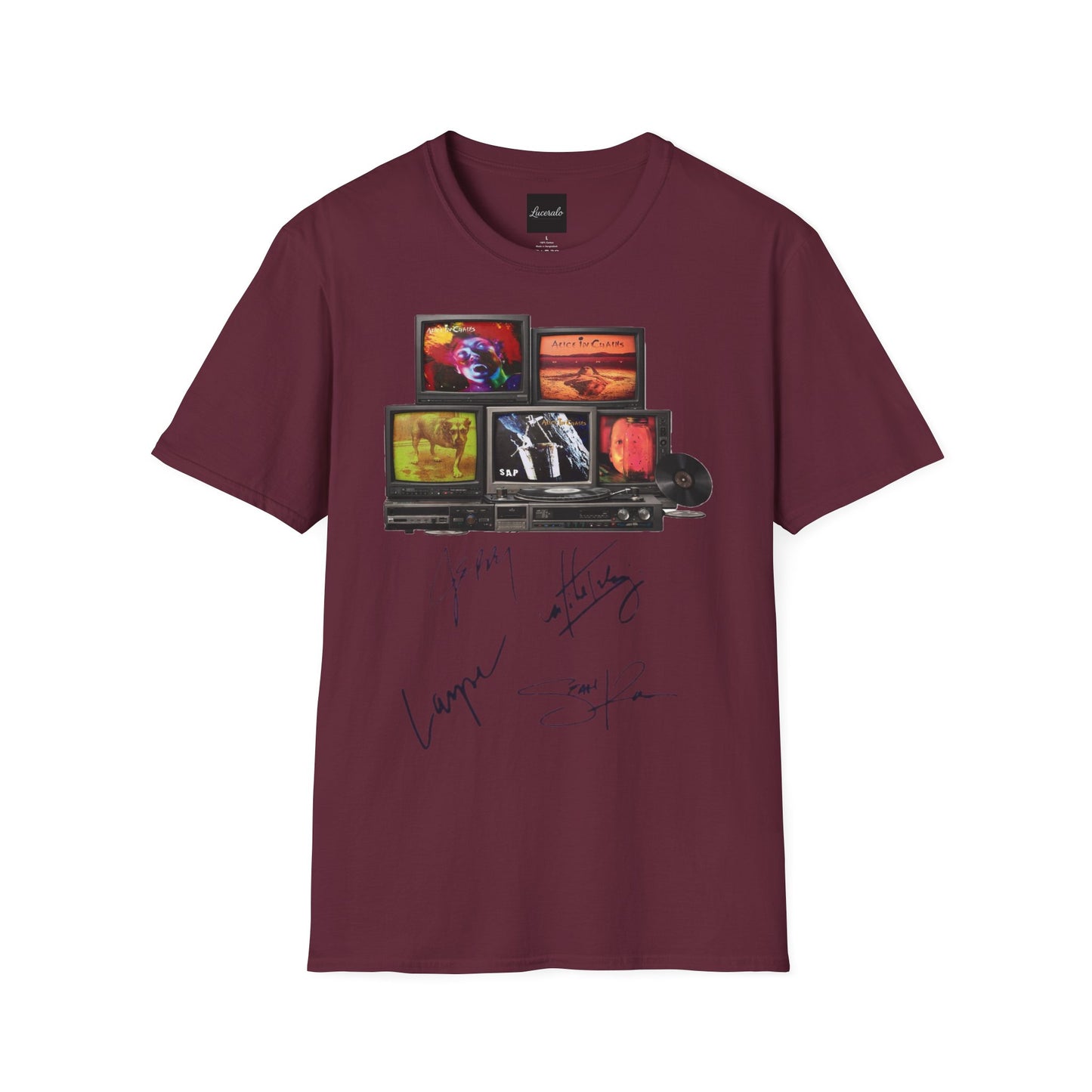 Alice in Chains Retro TV Stack Collage T-Shirt
