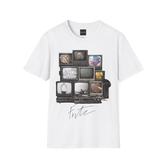 Future Retro TV Stack Collage T-Shirt