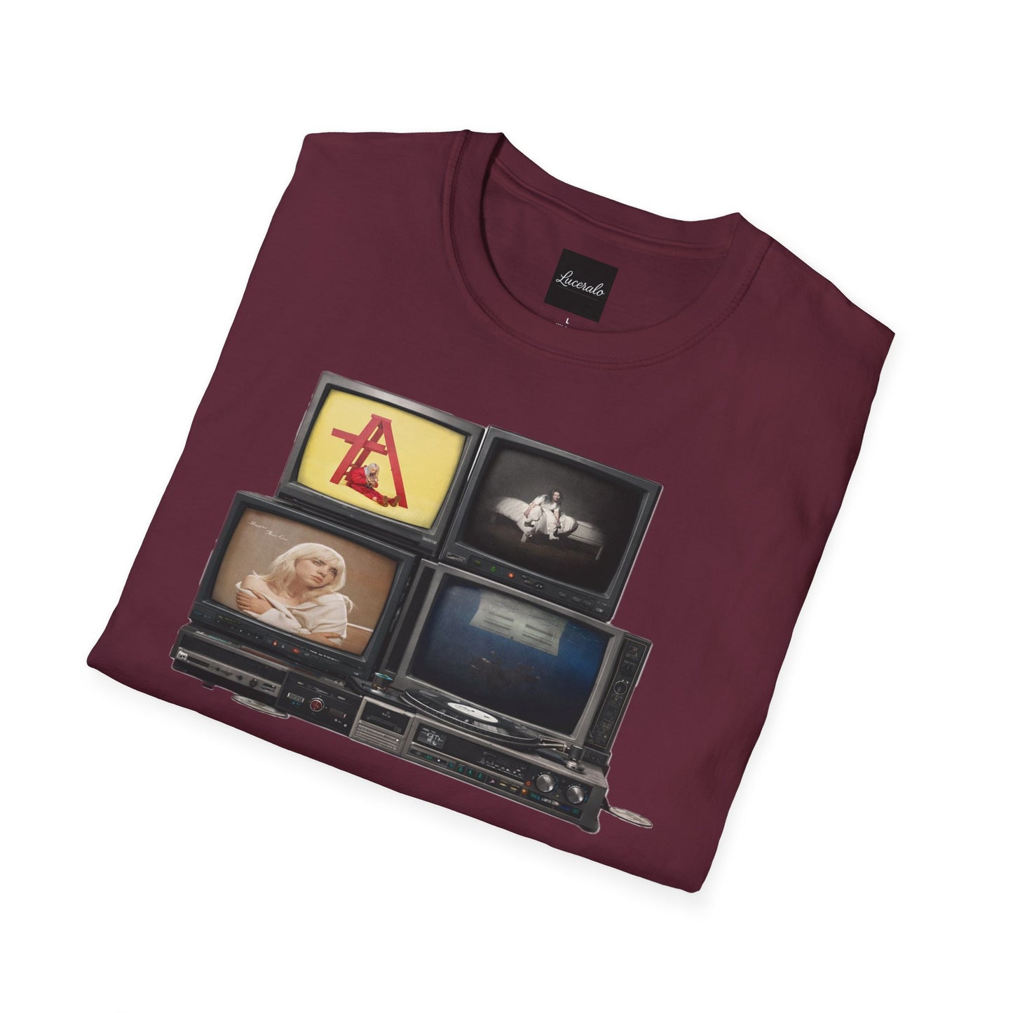 Alt Pop Retro TV Stack Collage T-Shirt