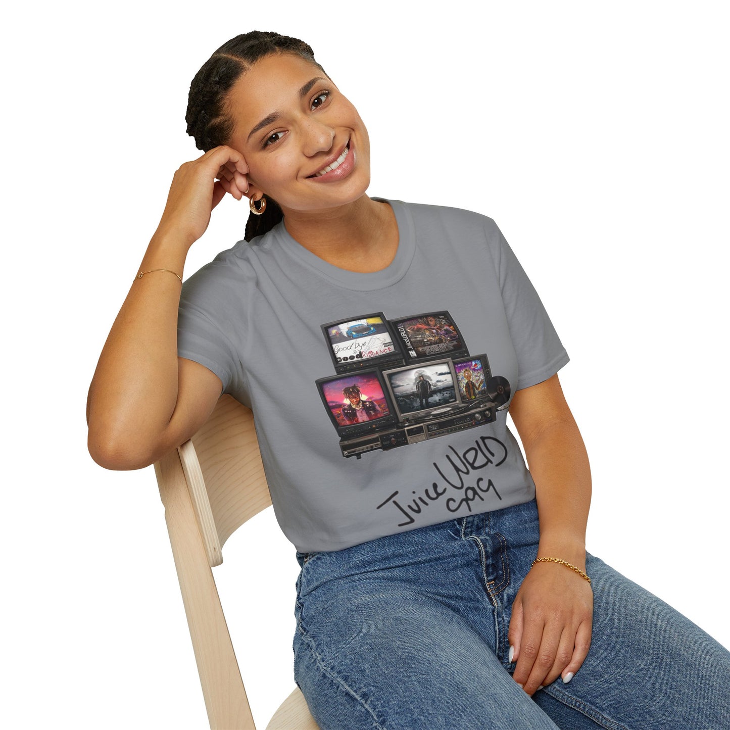 Juice Wrld Retro TV Stack Collage T-Shirt