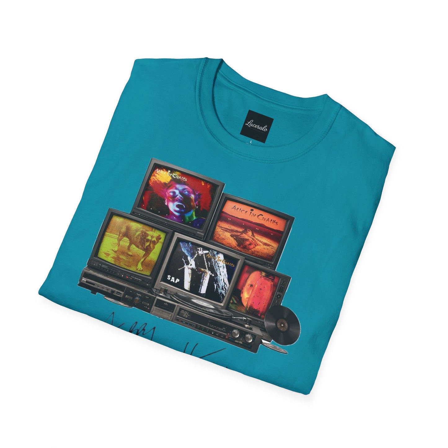 Alice in Chains Retro TV Stack Collage T-Shirt