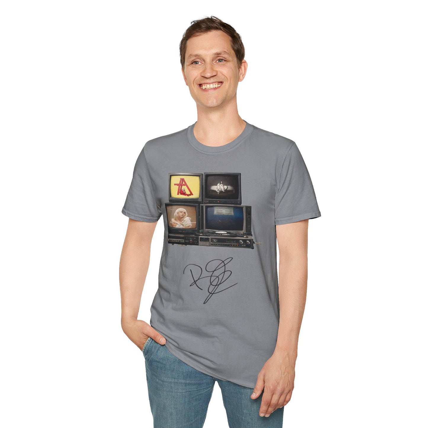 Alt Pop Retro TV Stack Collage T-Shirt