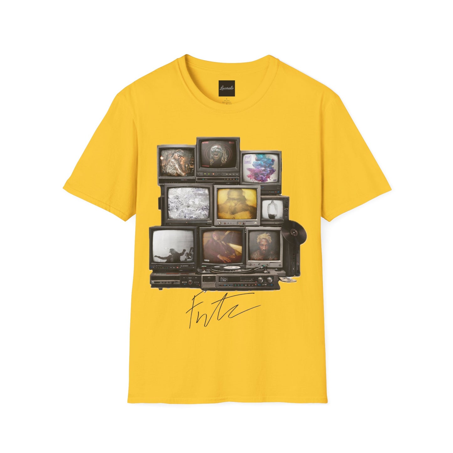 Future Retro TV Stack Collage T-Shirt