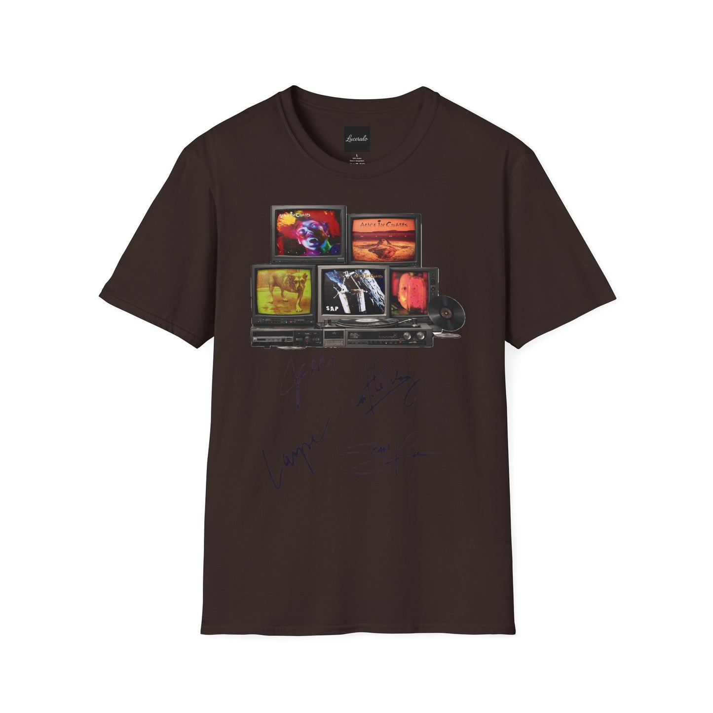 Alice in Chains Retro TV Stack Collage T-Shirt