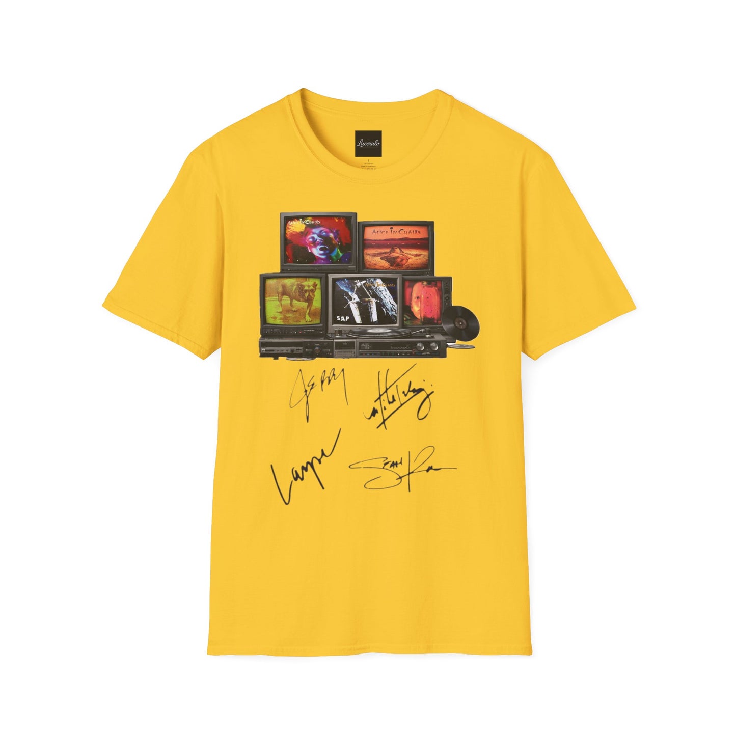 Alice in Chains Retro TV Stack Collage T-Shirt
