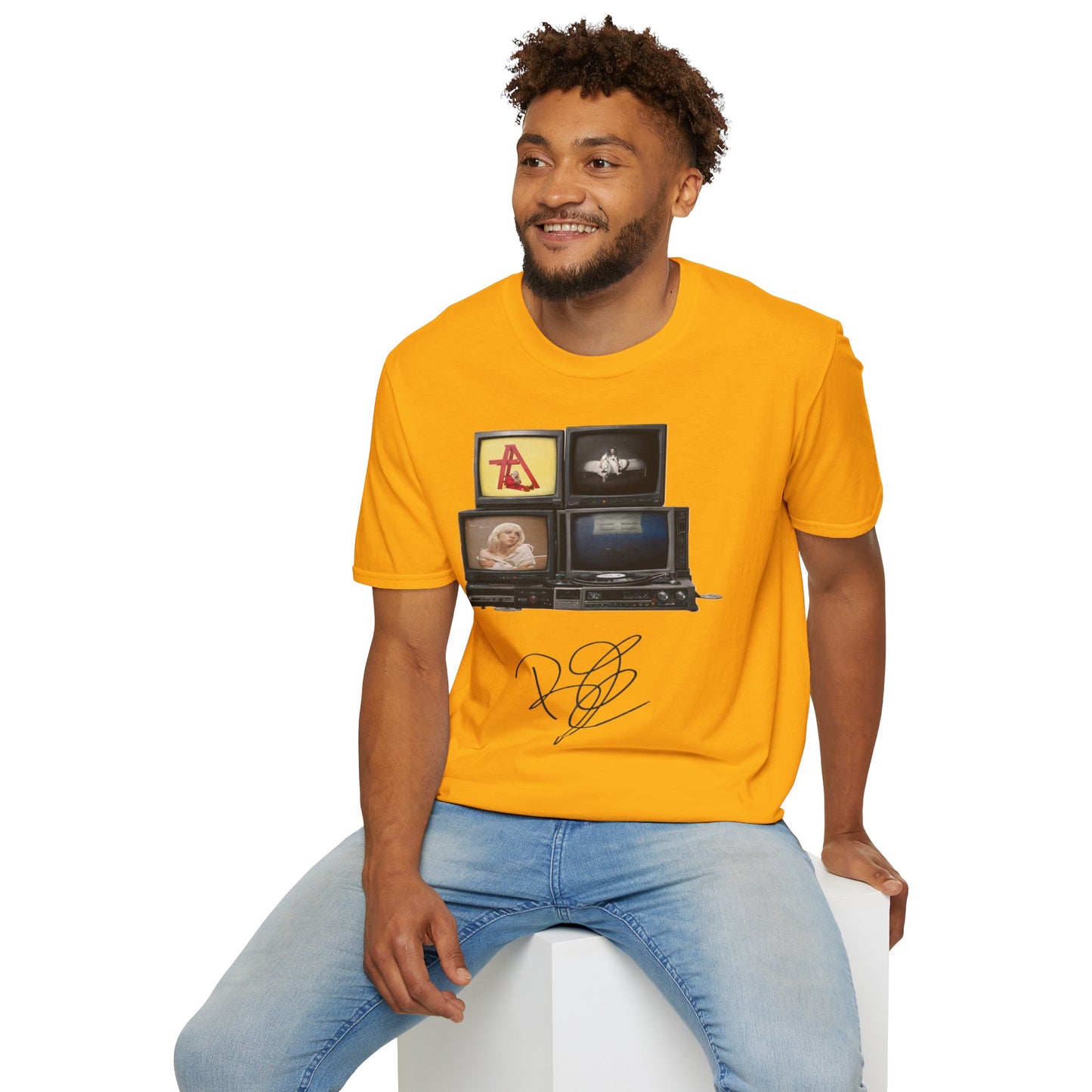 Alt Pop Retro TV Stack Collage T-Shirt