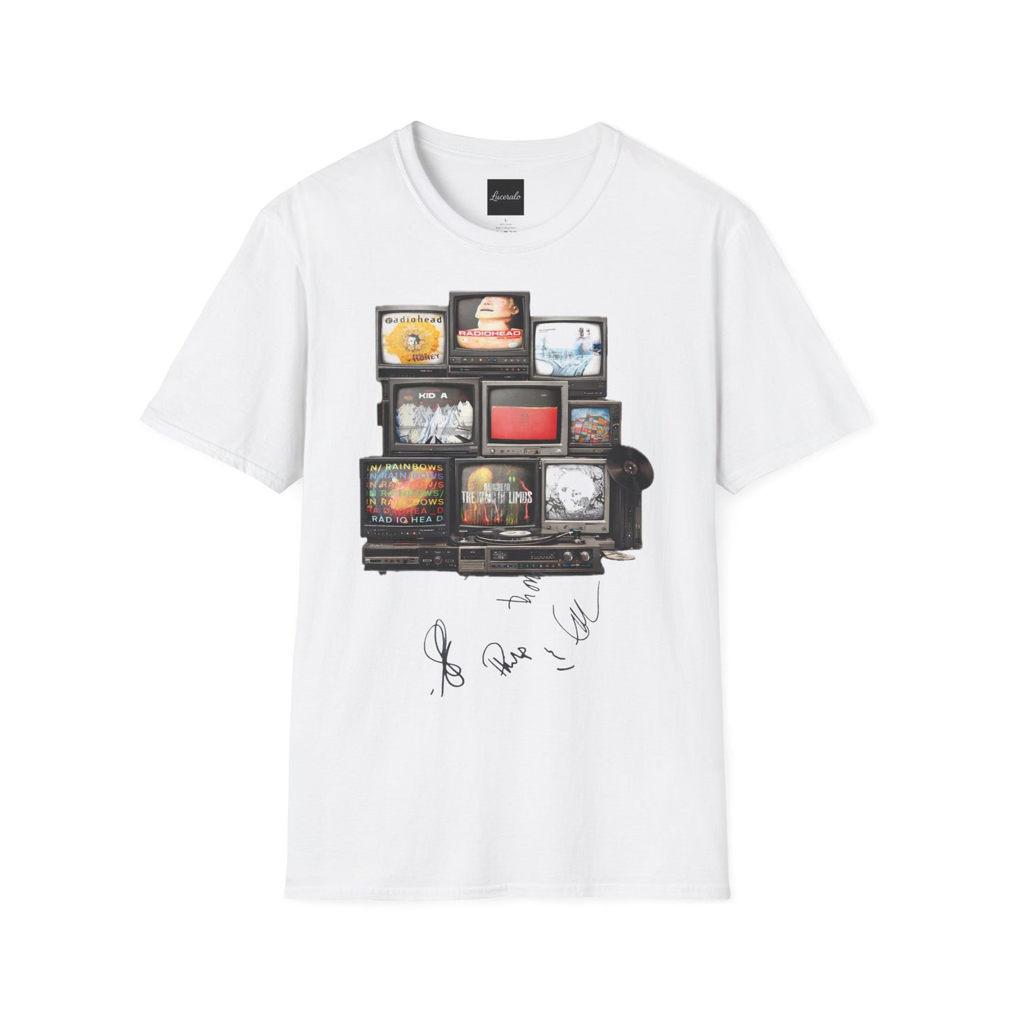Radiohead Retro TV Stack Collage T-Shirt