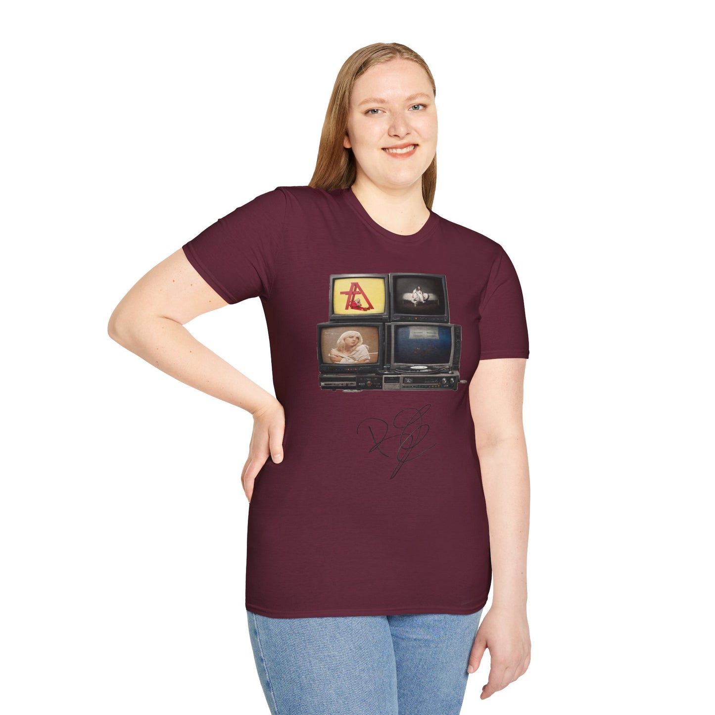 Alt Pop Retro TV Stack Collage T-Shirt