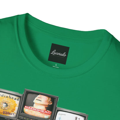 Radiohead Retro TV Stack Collage T-Shirt
