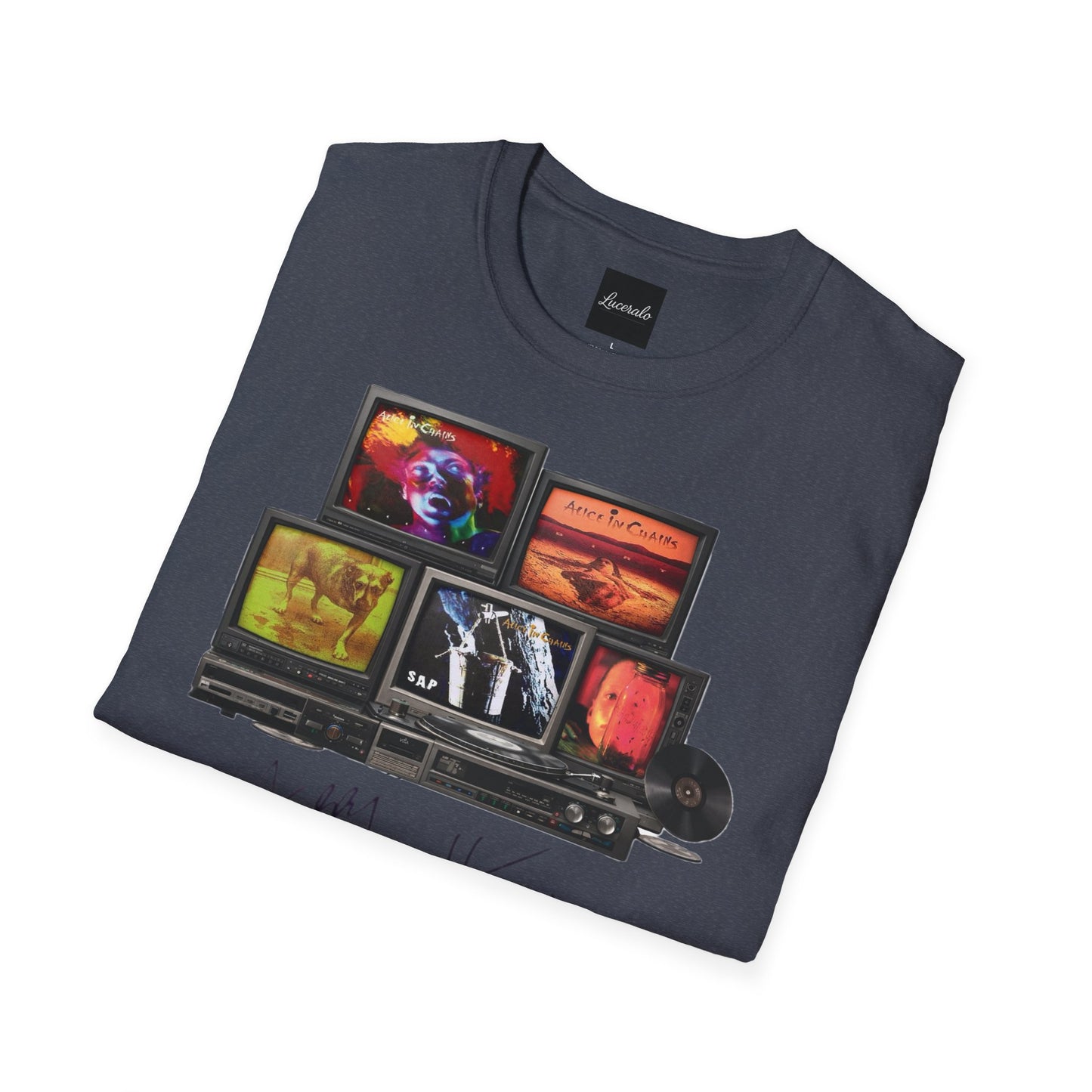 Alice in Chains Retro TV Stack Collage T-Shirt