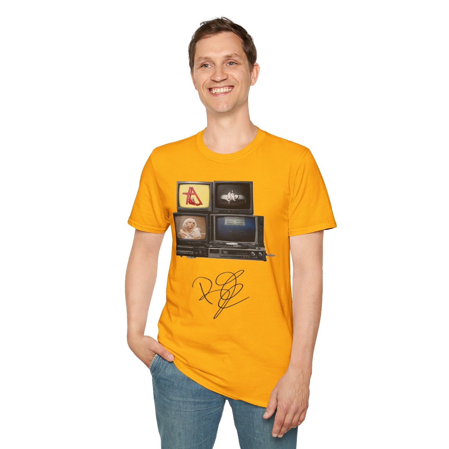 Alt Pop Retro TV Stack Collage T-Shirt