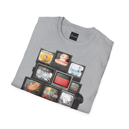 Radiohead Retro TV Stack Collage T-Shirt