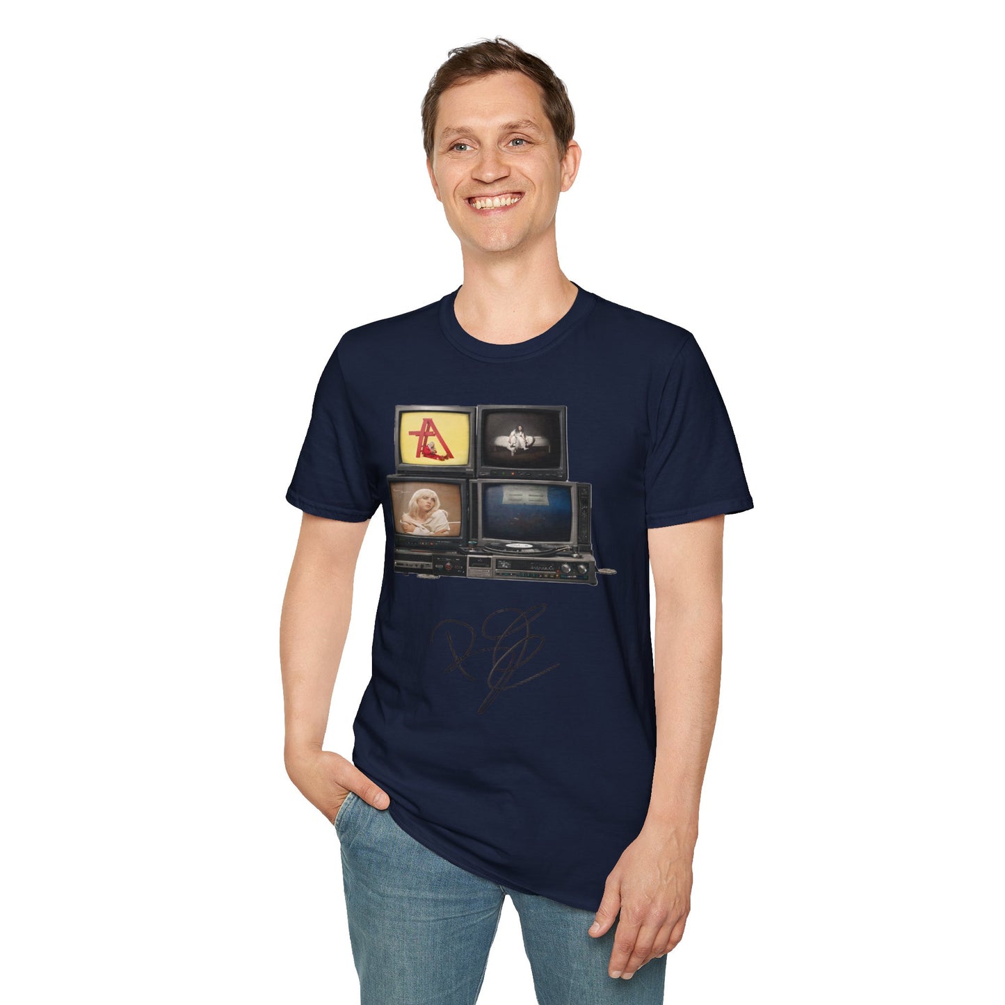 Alt Pop Retro TV Stack Collage T-Shirt