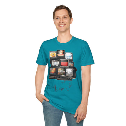 Radiohead Retro TV Stack Collage T-Shirt