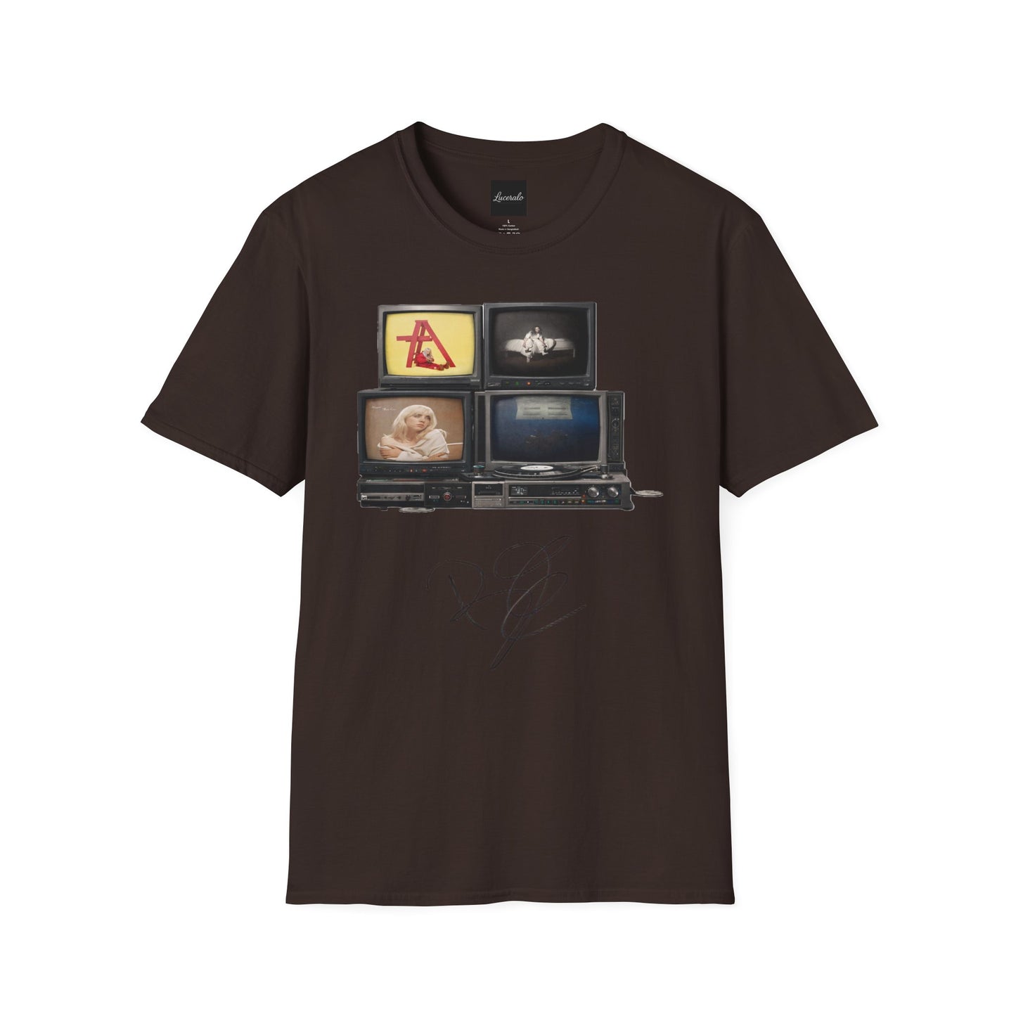 Alt Pop Retro TV Stack Collage T-Shirt