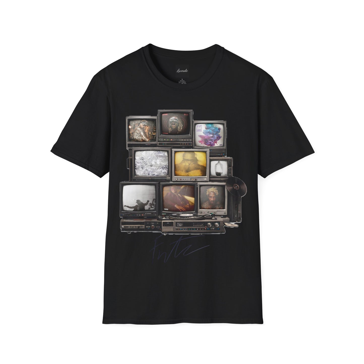 Future Retro TV Stack Collage T-Shirt