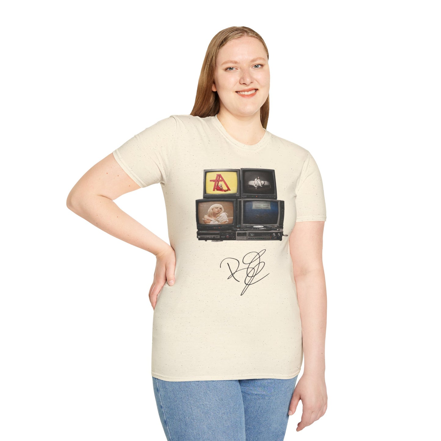 Alt Pop Retro TV Stack Collage T-Shirt
