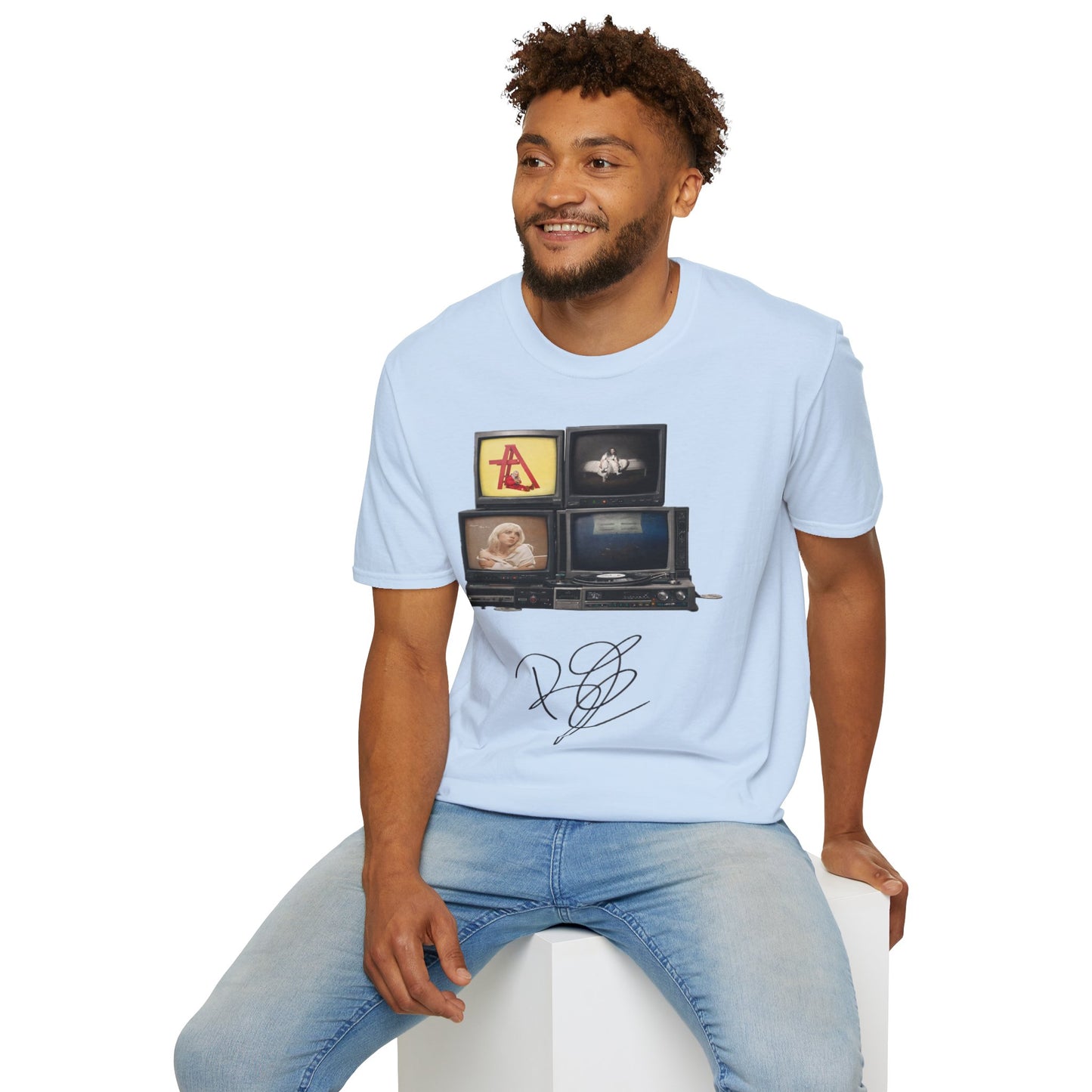 Alt Pop Retro TV Stack Collage T-Shirt
