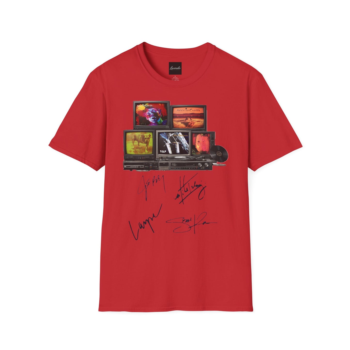 Alice in Chains Retro TV Stack Collage T-Shirt