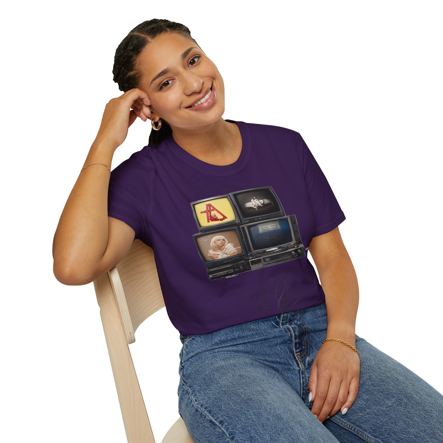Alt Pop Retro TV Stack Collage T-Shirt