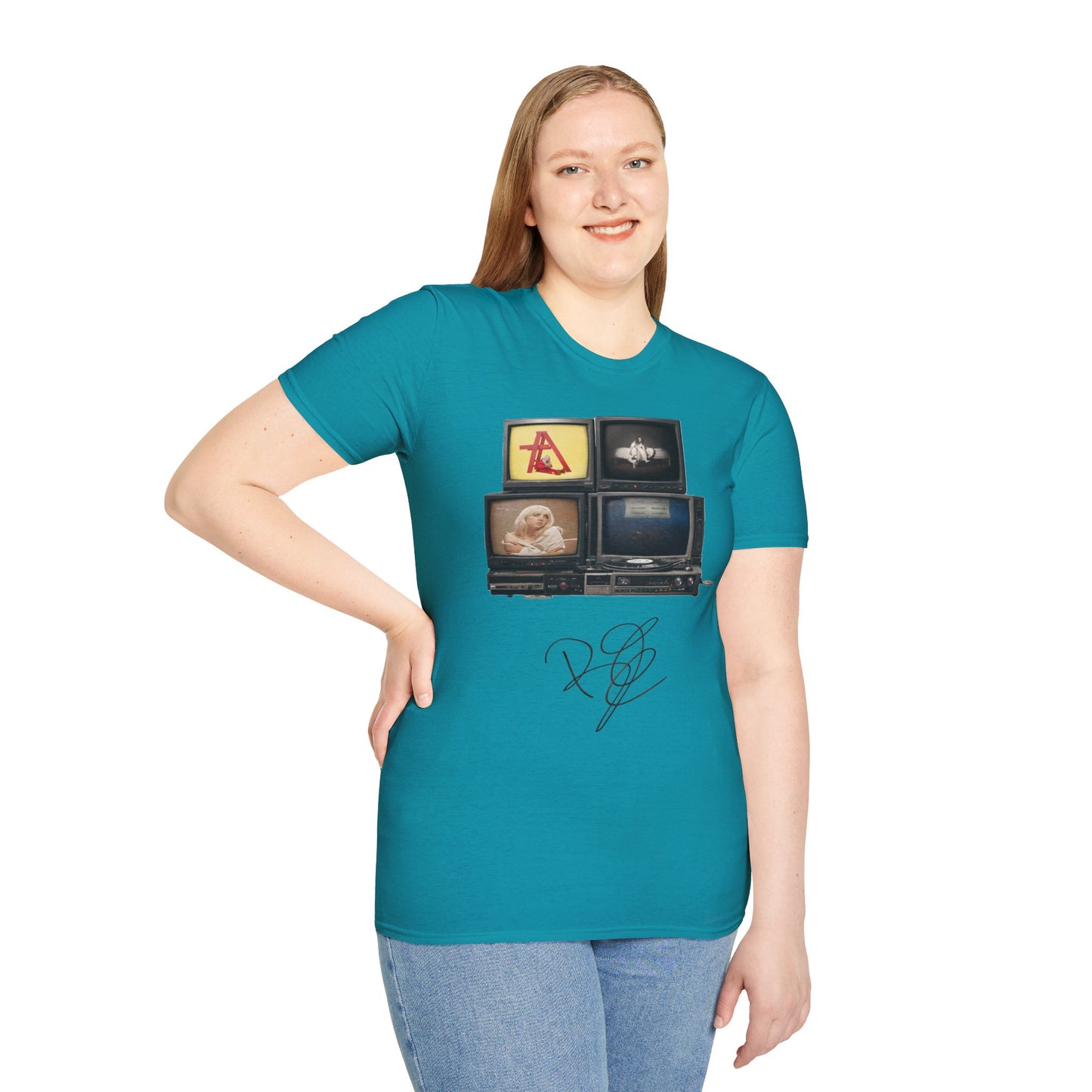 Alt Pop Retro TV Stack Collage T-Shirt