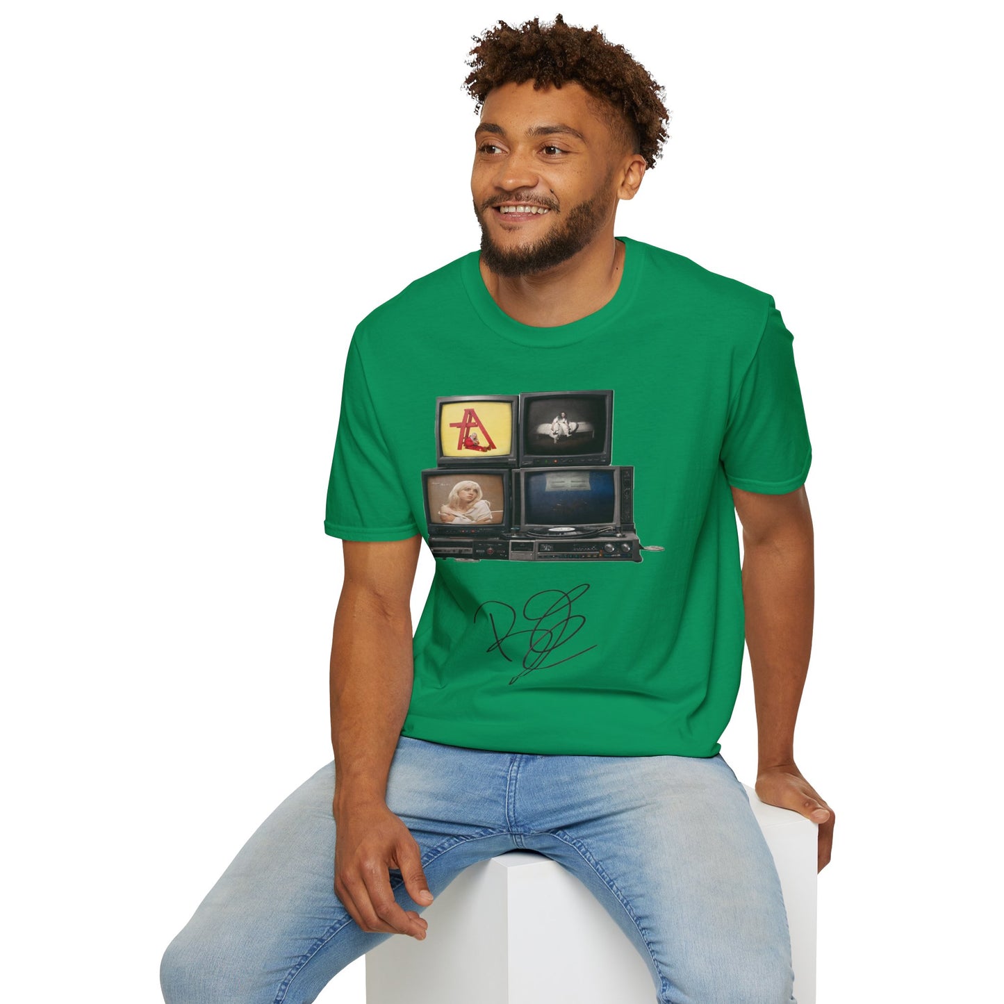 Alt Pop Retro TV Stack Collage T-Shirt