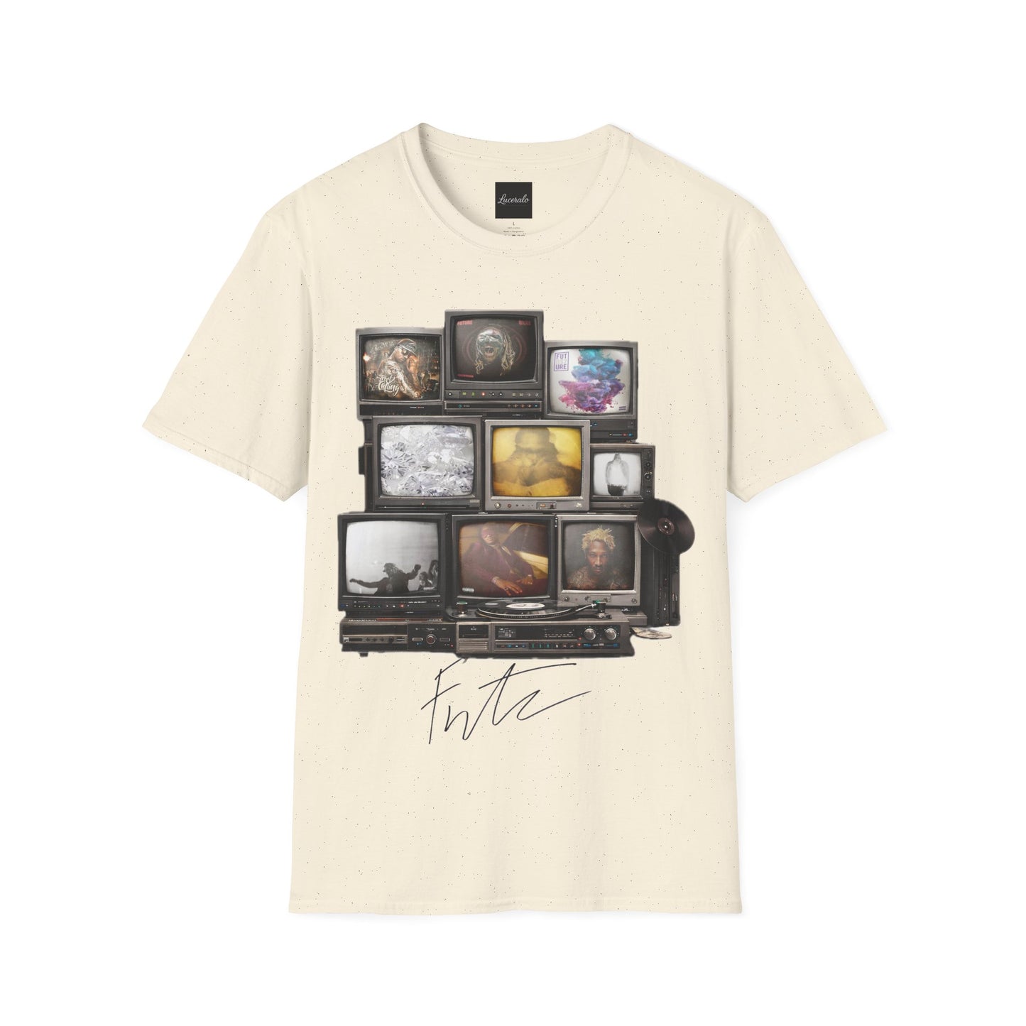 Future Retro TV Stack Collage T-Shirt