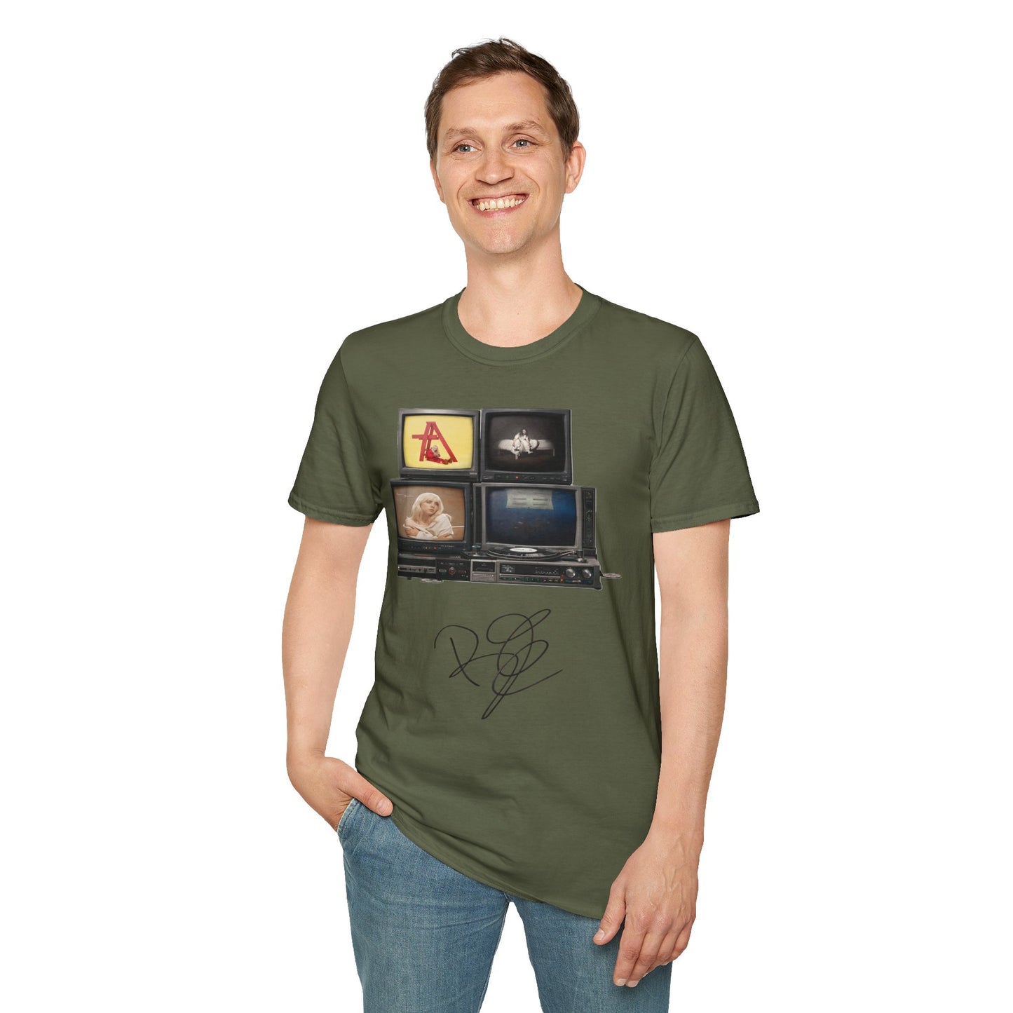Alt Pop Retro TV Stack Collage T-Shirt