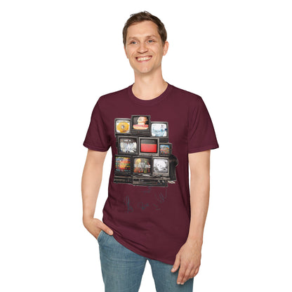 Radiohead Retro TV Stack Collage T-Shirt