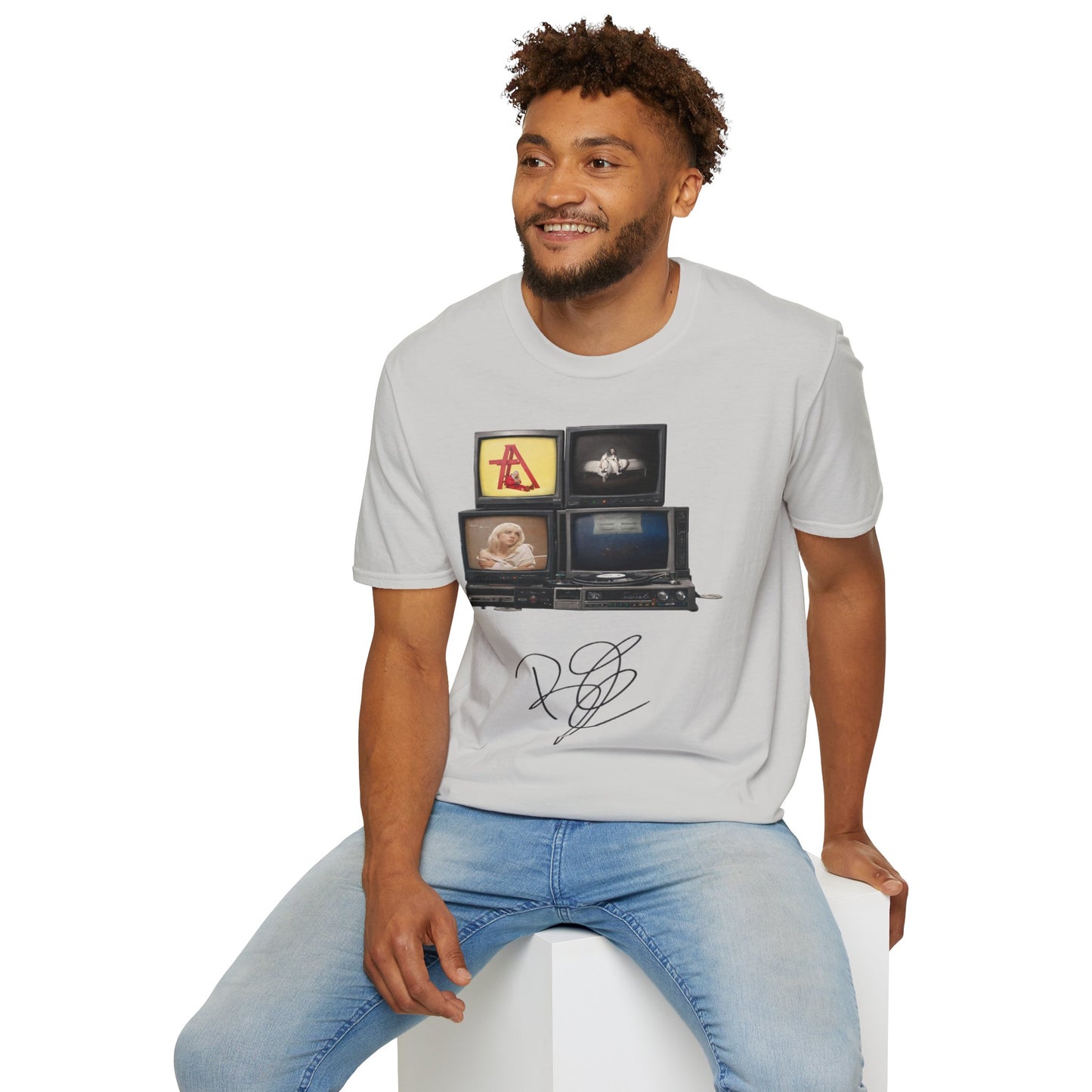 Alt Pop Retro TV Stack Collage T-Shirt
