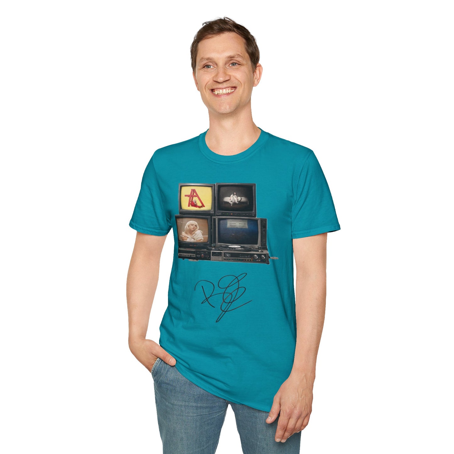 Alt Pop Retro TV Stack Collage T-Shirt