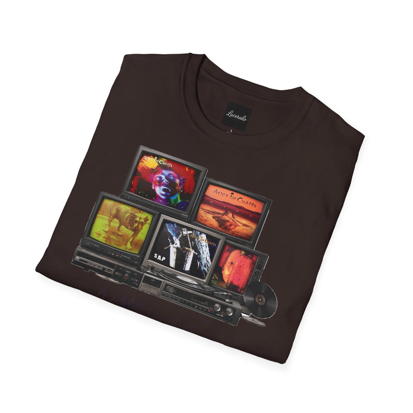 Alice in Chains Retro TV Stack Collage T-Shirt