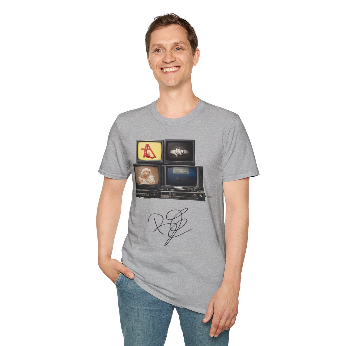 Alt Pop Retro TV Stack Collage T-Shirt
