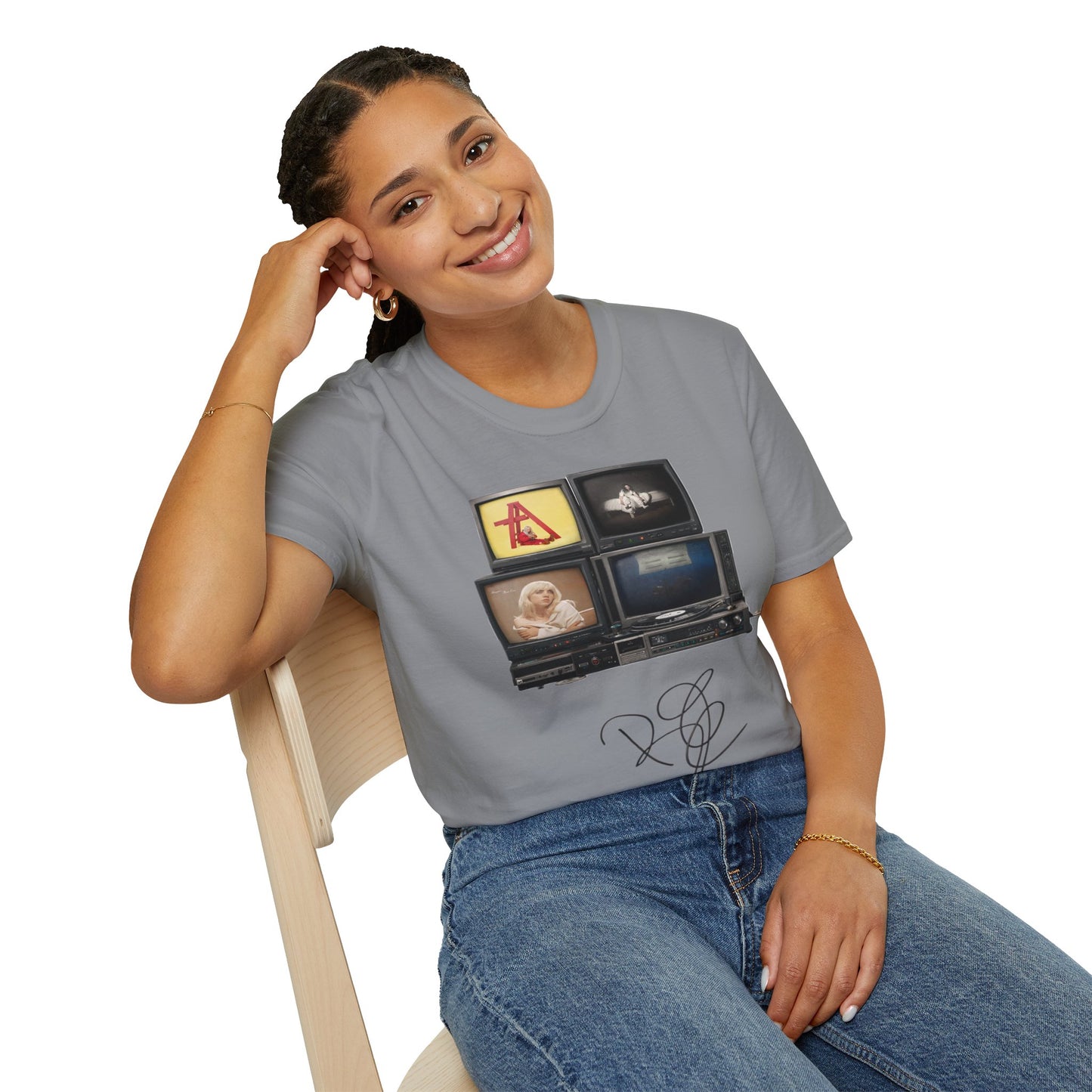 Alt Pop Retro TV Stack Collage T-Shirt
