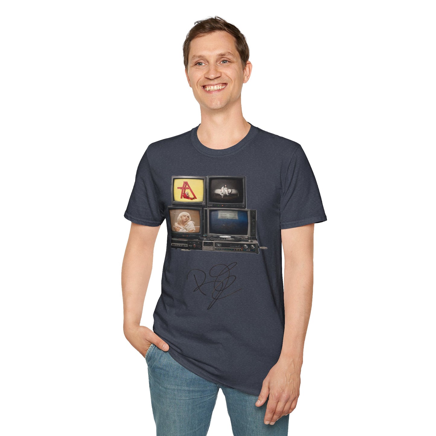 Alt Pop Retro TV Stack Collage T-Shirt