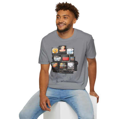 Radiohead Retro TV Stack Collage T-Shirt