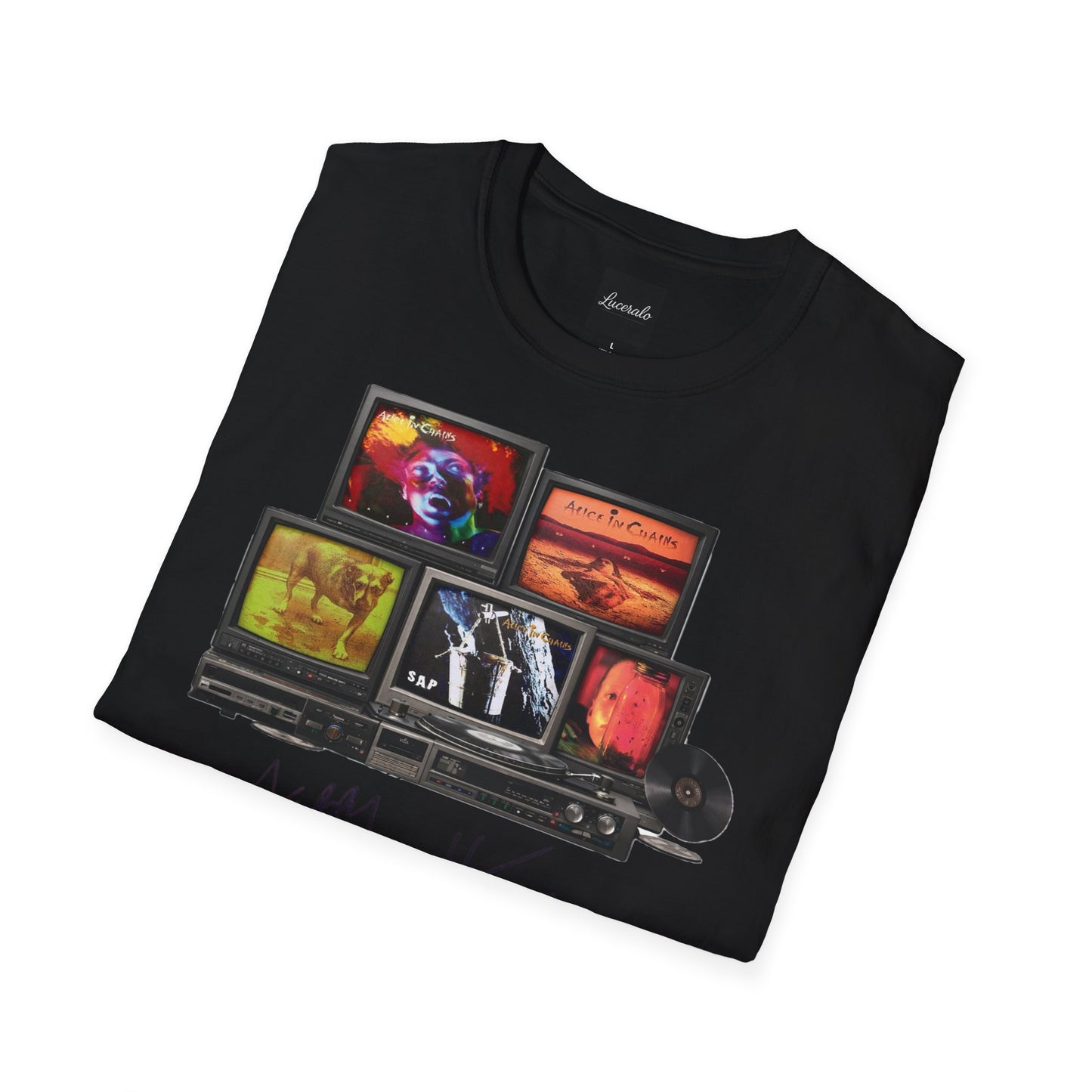 Alice in Chains Retro TV Stack Collage T-Shirt