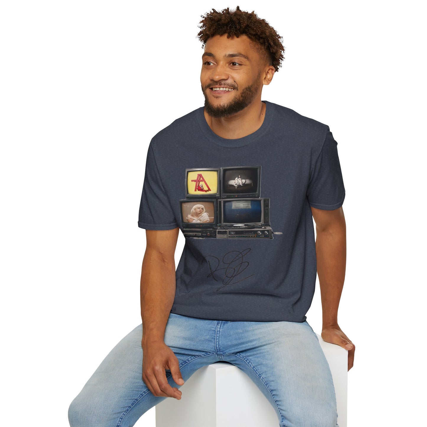 Alt Pop Retro TV Stack Collage T-Shirt
