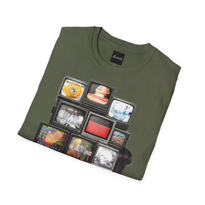 Radiohead Retro TV Stack Collage T-Shirt