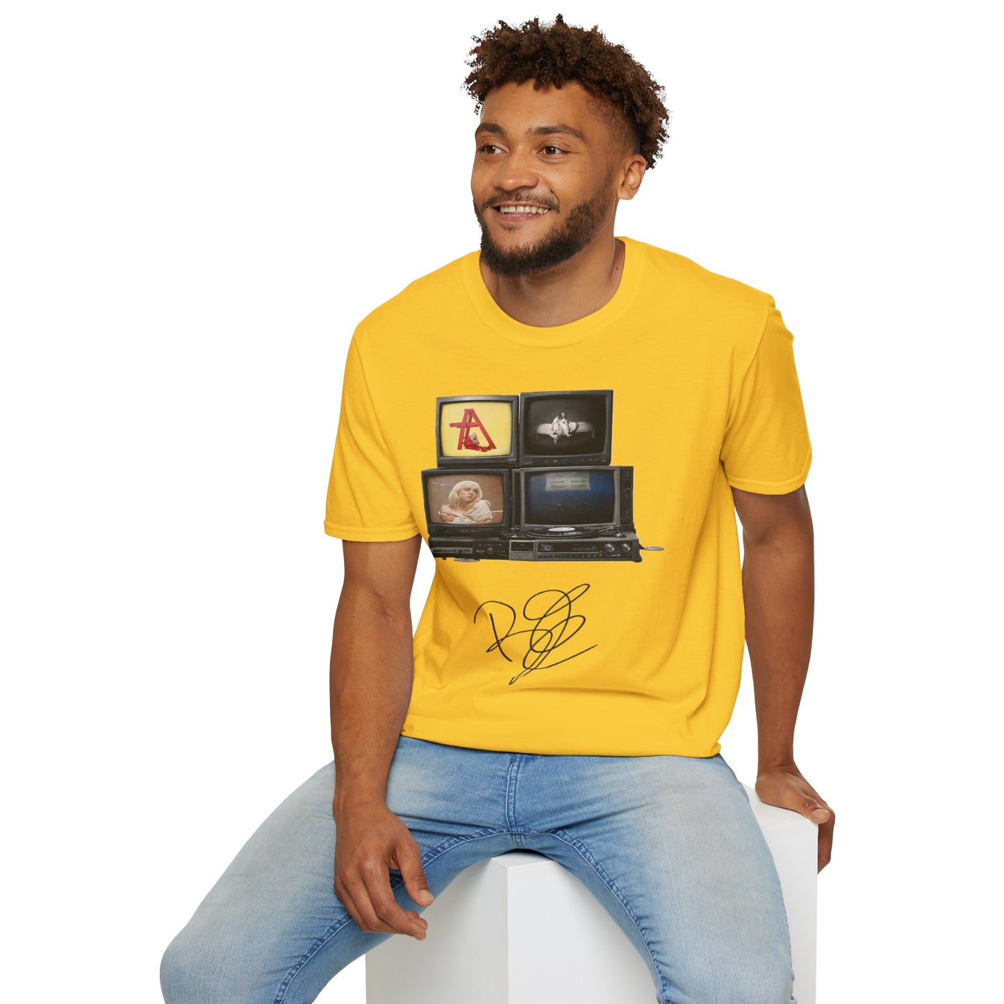 Alt Pop Retro TV Stack Collage T-Shirt