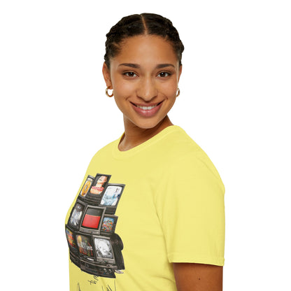 Radiohead Retro TV Stack Collage T-Shirt