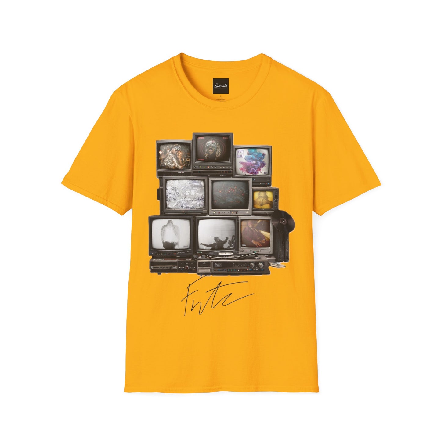 Future Retro TV Stack Collage T-Shirt